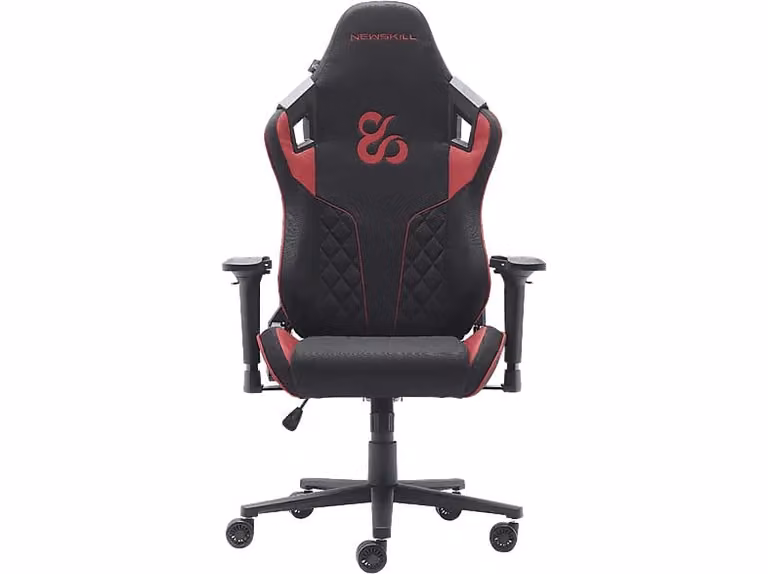 Silla gaming Newskill Takamikura V2 en color rojo con tela transpirable, reposabrazos 4D, cojines lumbar y cervical y reclinación de 180º para adultos