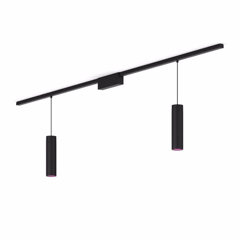 Kit de base de techo recto Philips Hue Perifo con 2 luminarias suspendidas en color negro