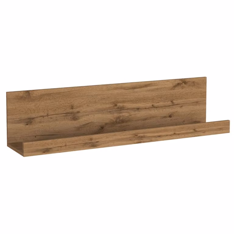 Estante de pared Chronos de madera recuperada color marrón An/P/Al: 120 x 28 x 1 cm