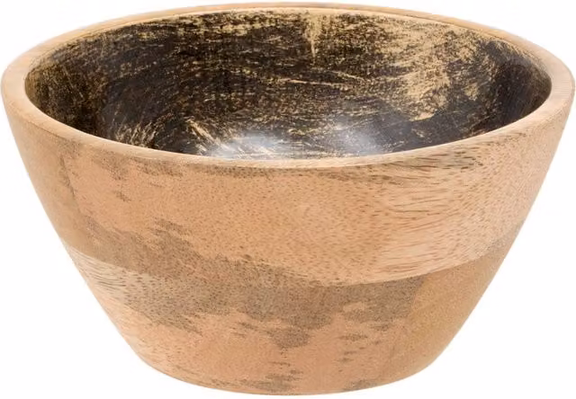 Cuenco Bicolor de Madera Ava de Atmosphera en Negro y Marrón, Diámetro: 12 cm