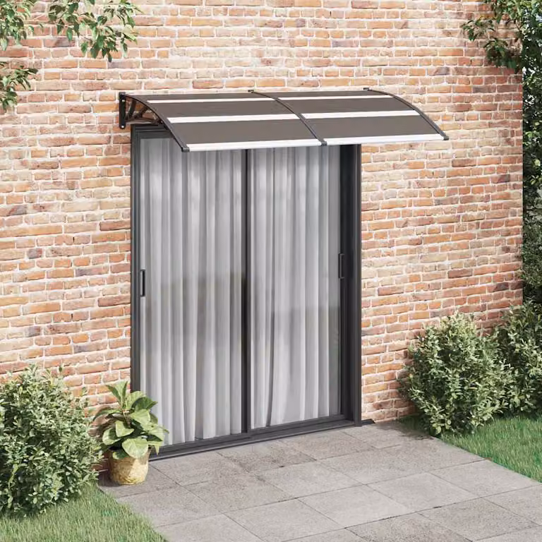 Marquesina de puerta Syfax de policarbonato transparente para montaje en pared An/P: 200 x 100 cm