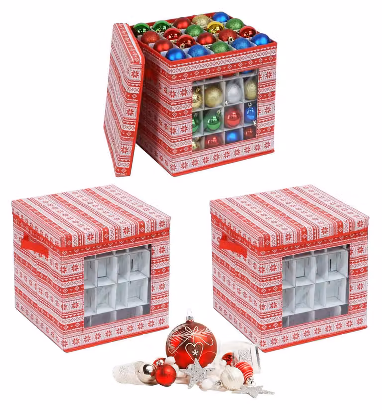 Juego de 3 cajas de almacenamiento Northix con tapa y asas, apilables, de plástico multicolor y transparente