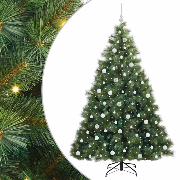 Árbol de Navidad artificial vidaXL verde con 300 LED luz blanca cálida, Altura: 210 cm