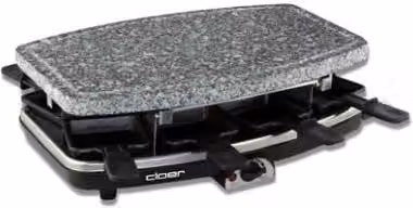 Set de Raclette Cloer 6430 en color negro con piedra natural y stoneware