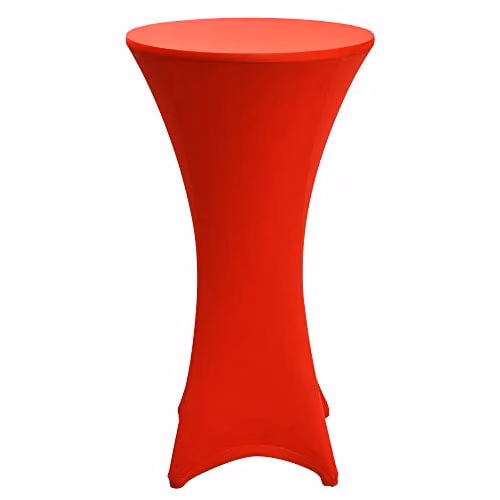 Funda elástica roja para mesa redonda de bar o bistro Beautissu de poliéster y elastano