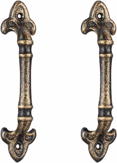 Set de 2 tiradores vintage Relaxdays de hierro fundido para armarios y cajones, color bronce, An/P/Al: 20 x 4,5 x 4 cm
