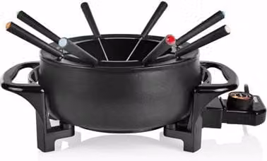 Juego de fondue eléctrico Tristar Negro Mate de 1000 W con capacidad de 1,5 l y recipiente cerámico