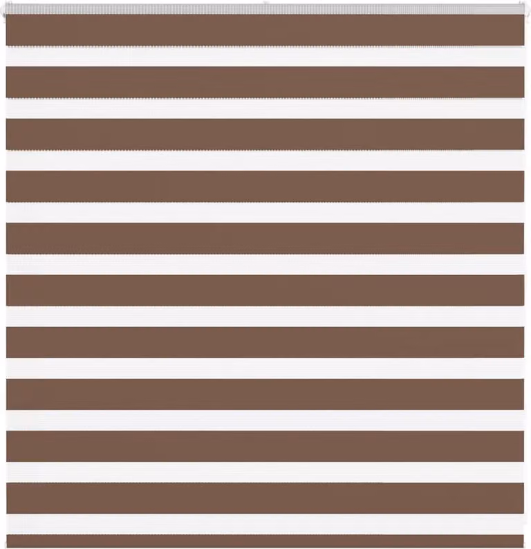 Estor cebra Syfax marrón de poliéster con diseño de rayas, An/Al: 145,9 x 150 cm