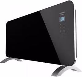 Convector eléctrico Cecotec Ready Warm 6770 Crystal Connection con panel de cristal, 2000 W, WiFi y temporizador, color negro