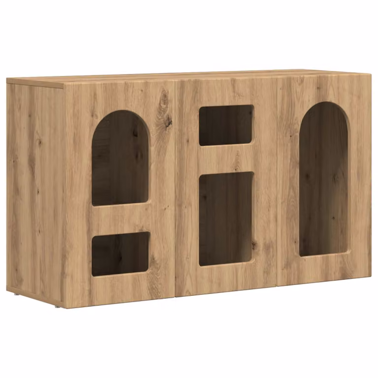 Aparador moderno vidaXL ELST en roble artisan color marrón An/P/Al: 100 x 35 x 59 cm