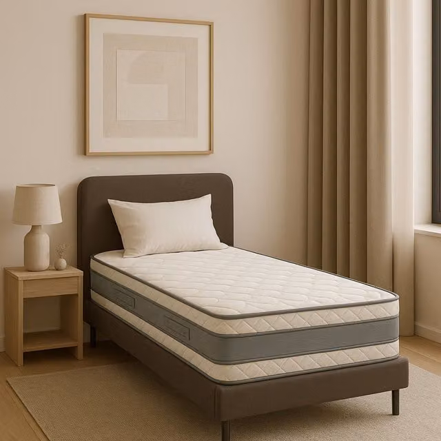 Lote de 2 Colchones Deluxe Memory de Provence Literie con Viscoelástica y 7 Zonas de Confort, Color Blanco, An/P/Al: 80 x 190 x 21 cm
