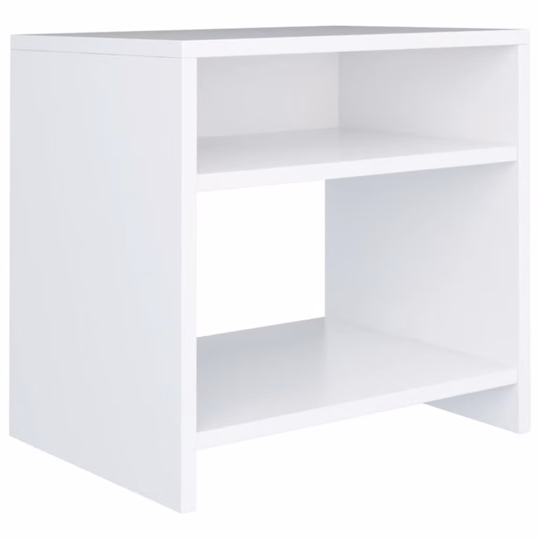 Mesita de noche Maison Chic en madera contrachapada blanca An/P/Al: 40 x 30 x 40 cm