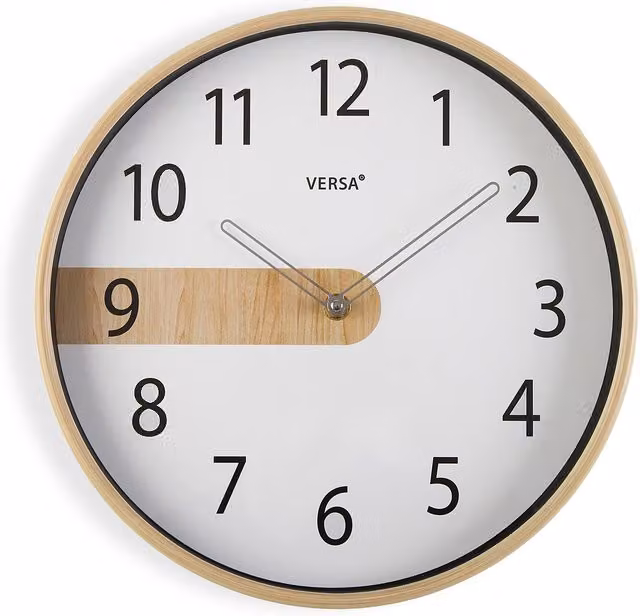 Reloj de pared analógico VERSA de estilo moderno y forma redonda en color blanco, An/Al/P: 30,5 x 30,5 x 4,3 cm