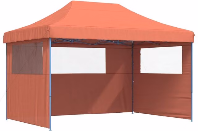 Carpa de fiesta SYFAX color naranja en tela oxford y acero An/P/Al: 410 x 279 x 315 cm