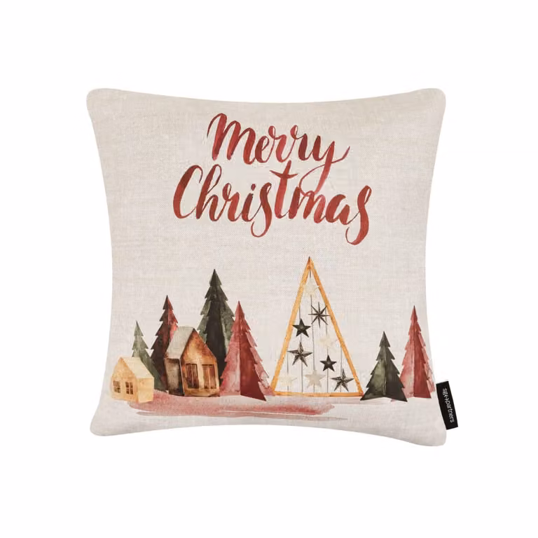 Funda de cojín de Navidad Decolores Home multicolor, 100% algodón, 50 x 50 cm