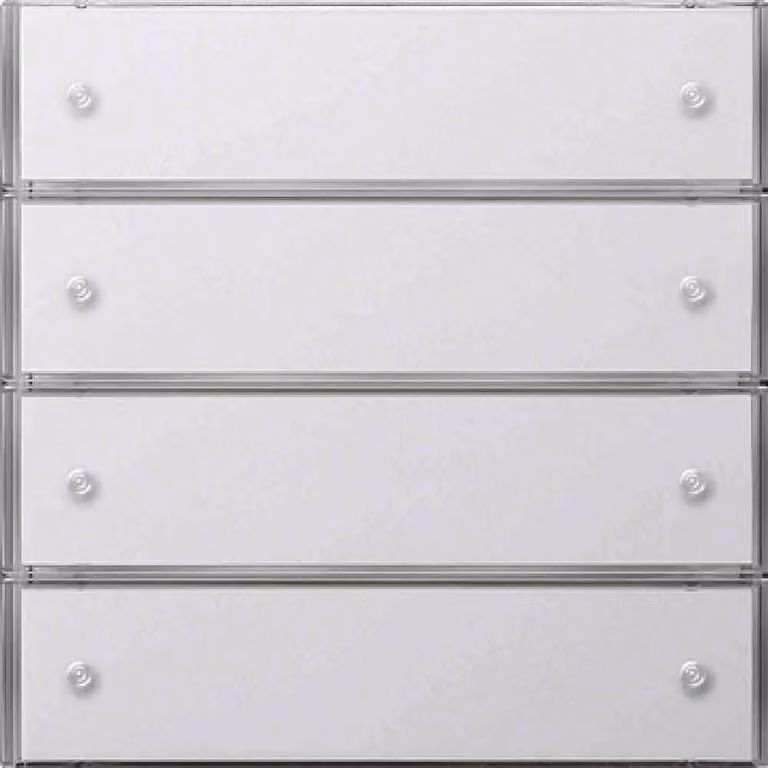 Interruptor de pared KNX Gira 2034112 con sensor táctil de 4 teclas en color blanco brillante