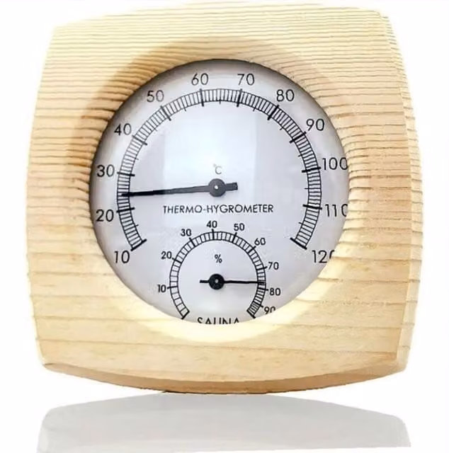 Termohigrómetro y termómetro para sauna TEHTUY de madera en color beige