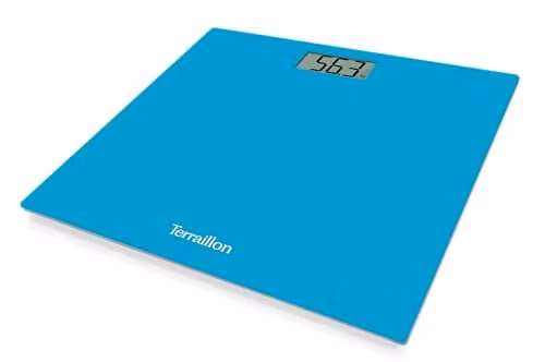 Báscula de baño electrónica Terraillon TX1500 azul con pantalla digital y apagado automático, capacidad 150 kg