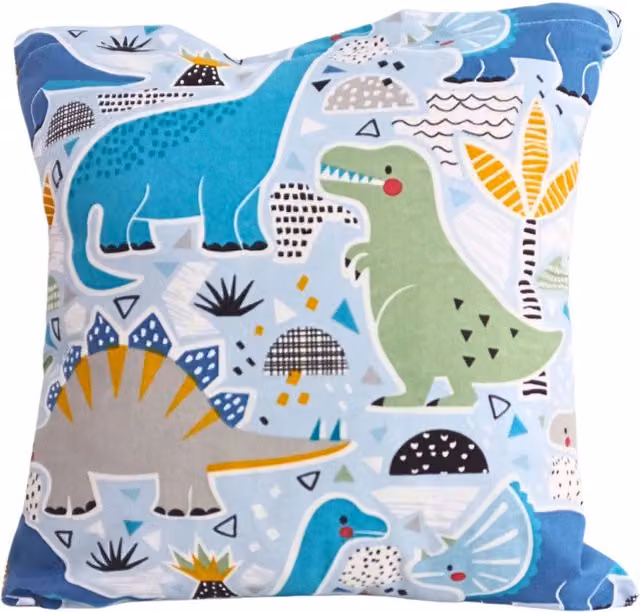 Funda de almohada infantil Jawel de Doratex con diseño de animales, 100% algodón, multicolor y azul, 40 x 40 cm