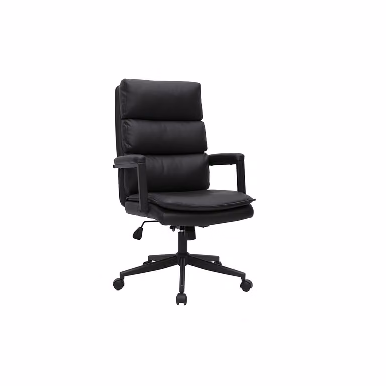 Sillón de oficina ejecutivo Miliboo SAEL negro con ruedas y reposabrazos