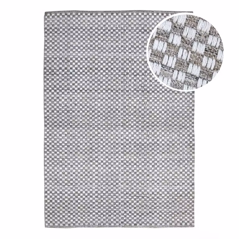 Alfombra de exterior Axi con diseño geométrico moderno en marrón y blanco, rectangular, An/P: 200 x 290 cm