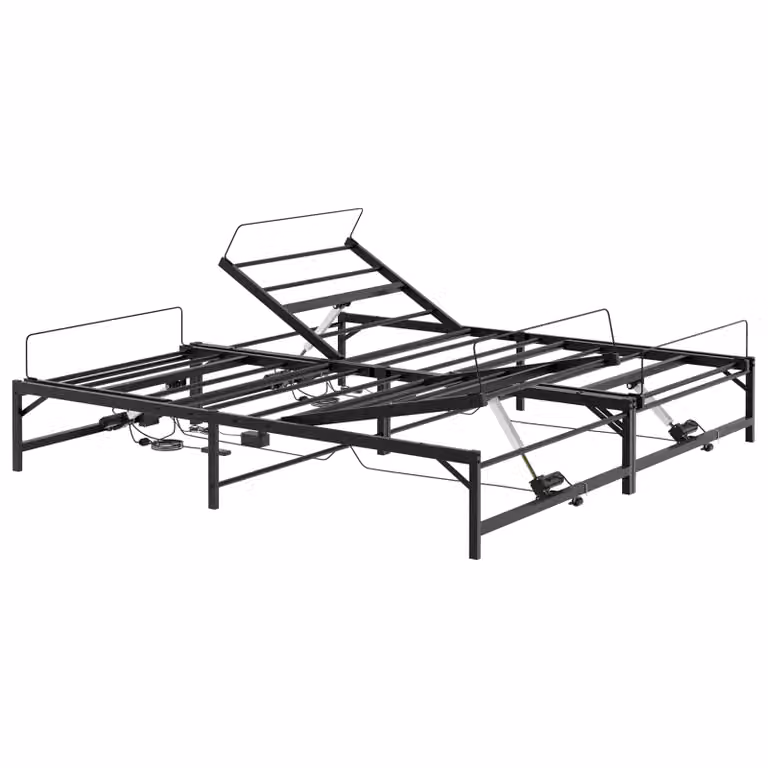 Estructura de cama ajustable eléctrica vidaXL en metal negro de 160 x 200 cm