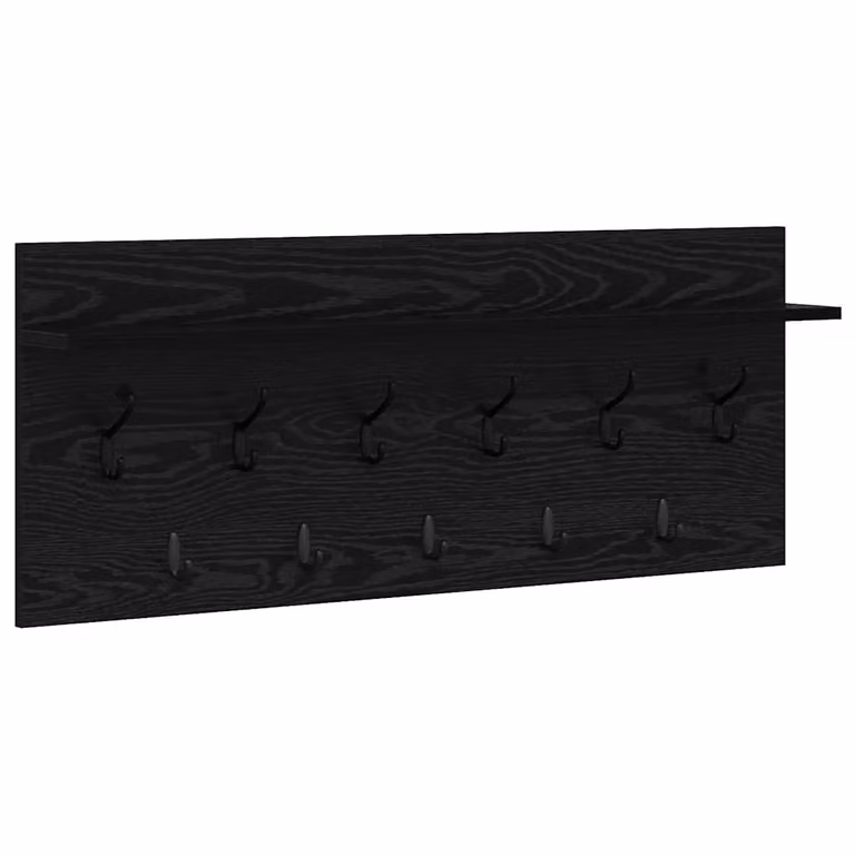Perchero de pared minimalista vidaXL en madera de roble negro mate para pasillo