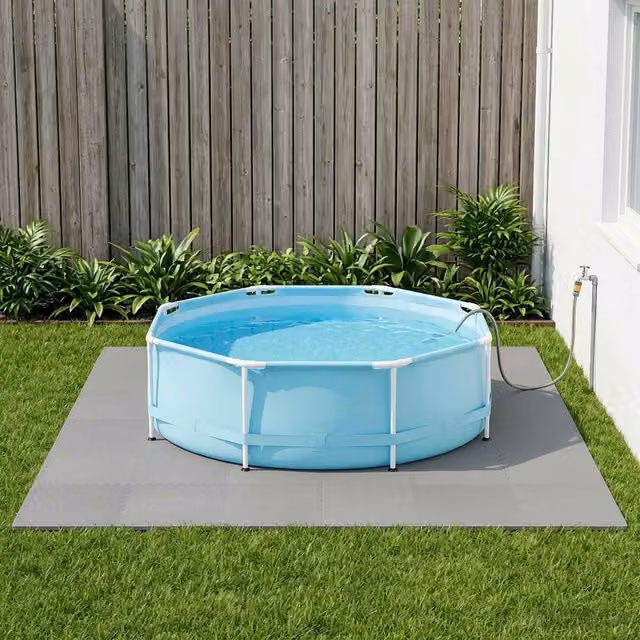 Set de 6 alfombrillas para piscina de espuma EVA vidaXL en color gris de 2,16 m²