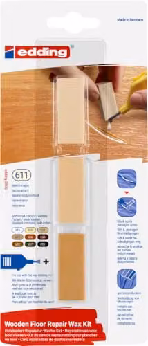 Edding 8902 Juego de ceras reparadoras para suelos de madera en tonos haya y arce con 3 ceras duras