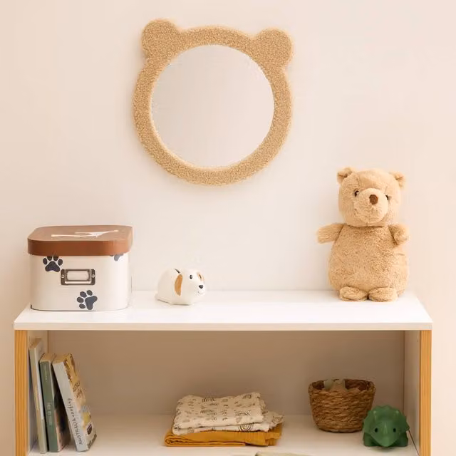 Espejo de pared con diseño de oso marrón Atmosphera An/An: 33.5 x 33.5 cm