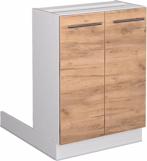 Isla de cocina Vicco Fame-Line en roble dorado con puertas de cierre suave, An: 60 cm, Al: 82 cm, P: 30 cm