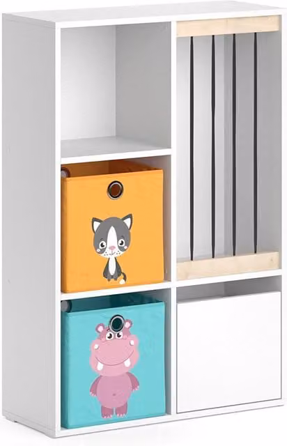 Estantería infantil Luigi de Vicco en color blanco, An/P/Al: 29.2 x 26.6 x 107.8 cm