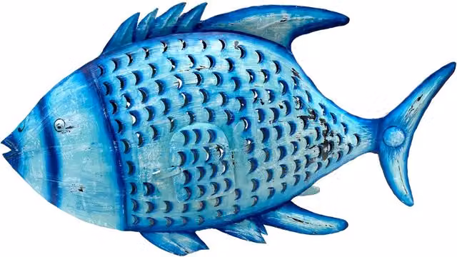 Portavelas de figura marinera pez Signes Grimalt en color azul, An/P/Al: 6 x 24 x 13 cm