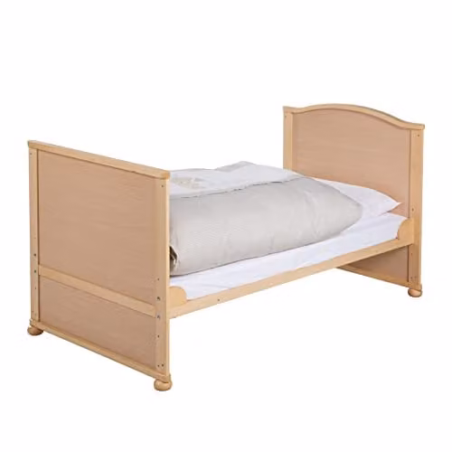 Cuna Evolutiva para Bebés Roba Liebhabär en Madera Maciza de Color Marrón con Dosel y Colchón, An/P/Al: 140 x 70 x 85 cm