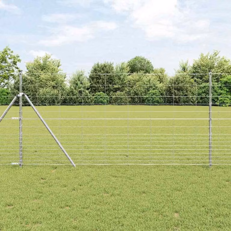 Cerca de malla rectangular Syfax de acero galvanizado color plata para fijación en tierra, An/Al: 50 x 120 cm