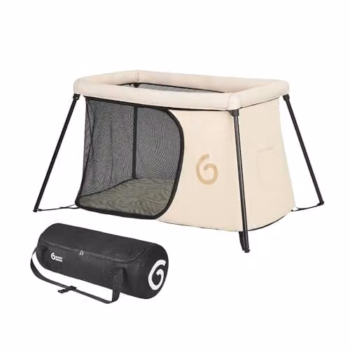 Cuna de viaje ultraligera Moov & Sleep Babymoov color beige arena