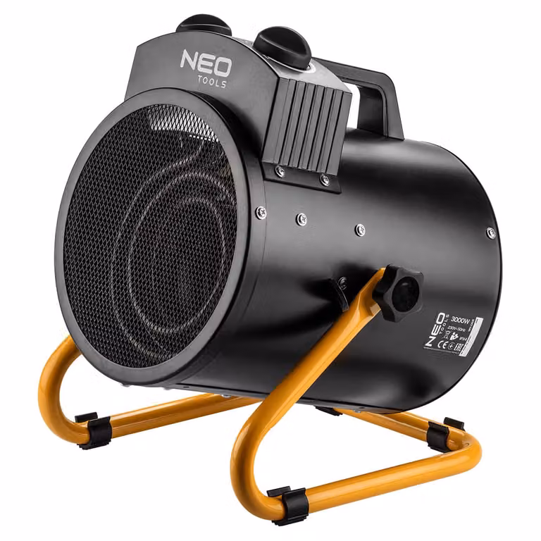 Calentador de aire monobloc Neo Tools de metal color negro con soporte independiente