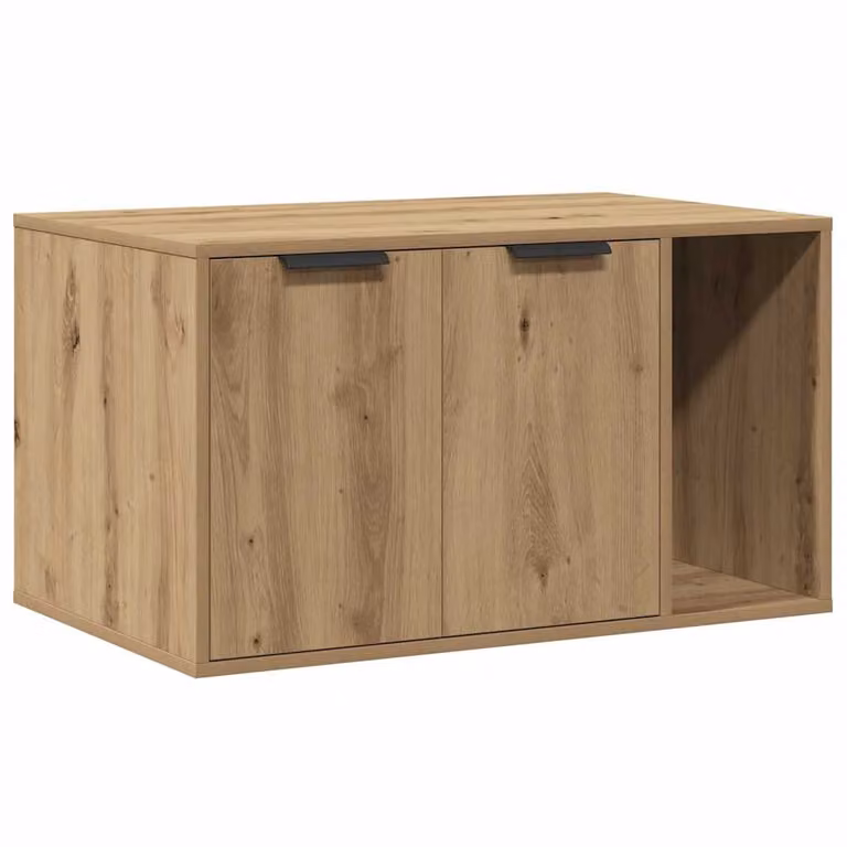 Mueble arenero para gatos vidaXL en madera de roble color marrón, An/P/Al: 80 x 50 x 45 cm