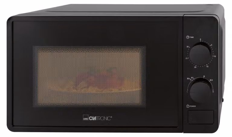 Microondas Clatronic MW 791 de 700 vatios, color negro, función solo con temporizador y luz interior