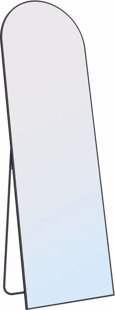 Espejo de cuerpo entero arqueado Songmics con soporte, color negro, An/P/Al: 50 x 2 x 160 cm