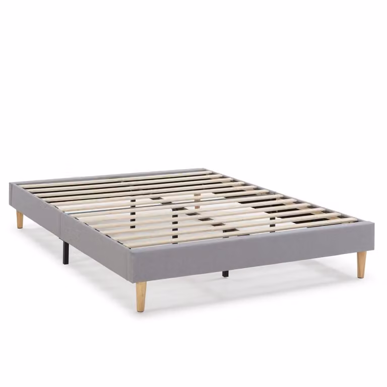 Base tapizada HOMN gris claro, An/P/Al: 140 x 190 x 30 cm