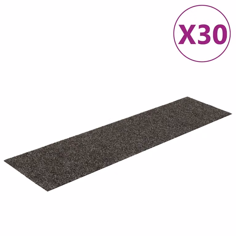 Pack de 30 felpudos autoadhesivos para escaleras vidaXL, color antracita, 76 x 20 cm