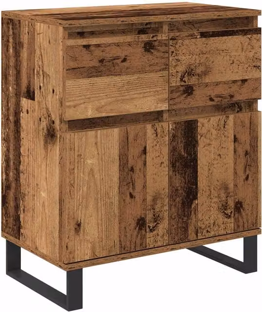 Vitrina SYFAX de madera y metal con cajón y estantes en color marrón para salón o comedor An/P/Al: 60 x 35 x 70 cm