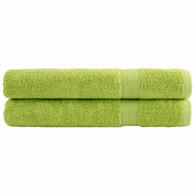 Set de 2 toallas de sauna SOLUND vidaXL en color verde, 80 x 200 cm, 600 gsm de algodón de rizo