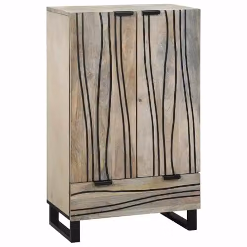 Aparador moderno Helloshop26 de madera blanca con cajón y puertas para comedor o salón, An/P/Al: 60 x 33 x 100 cm