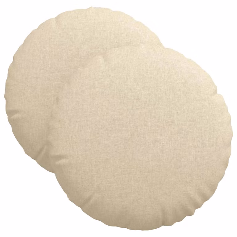 Set de 2 cojines para asiento redondos vidaXL en color beige con funda lavable Ø40 x 13 cm