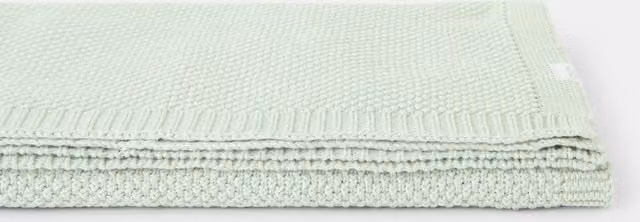 Manta de punto de arroz para bebé Cotton Juice Baby Home de algodón en color verde, An/Al: 80 x 110 cm