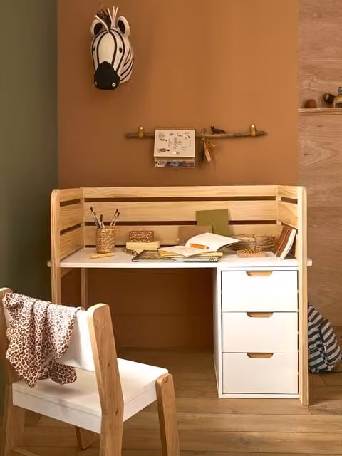 Escritorio evolutivo para niños Vertbaudet en color blanco con altura ajustable