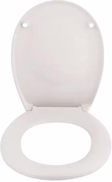 Tapa de WC ovalada Spirella en color blanco con cierre suave y acabado mate
