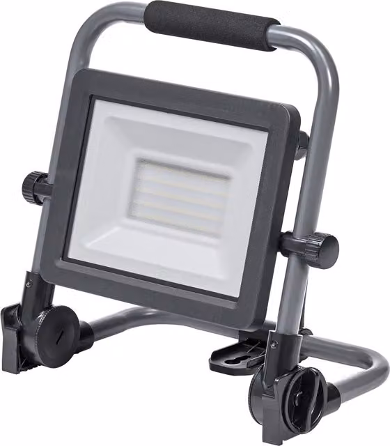 Foco de trabajo LED Osram de 50 W con batería, 5750 lm y luz blanca fría, color gris oscuro y negro, resistente IP65 y diseño portátil para profesionales